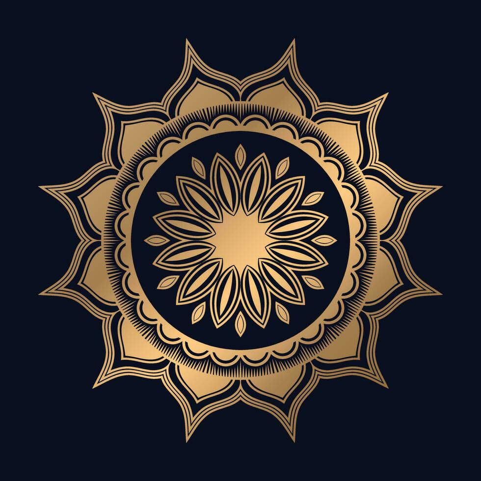 Golden Arabic Pattern Mandala Design Vector Template