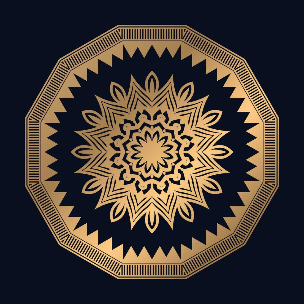 Golden Arabic Pattern Mandala Design Vector Template