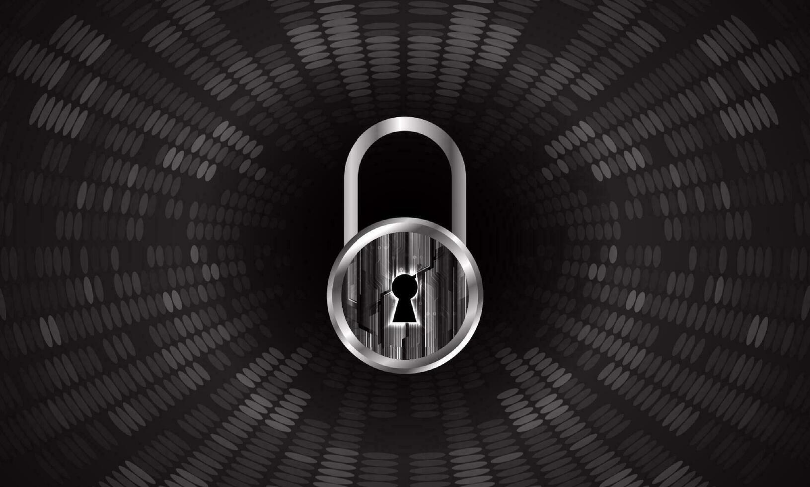 Modern Cybersecurity Technology Background with padlock vector