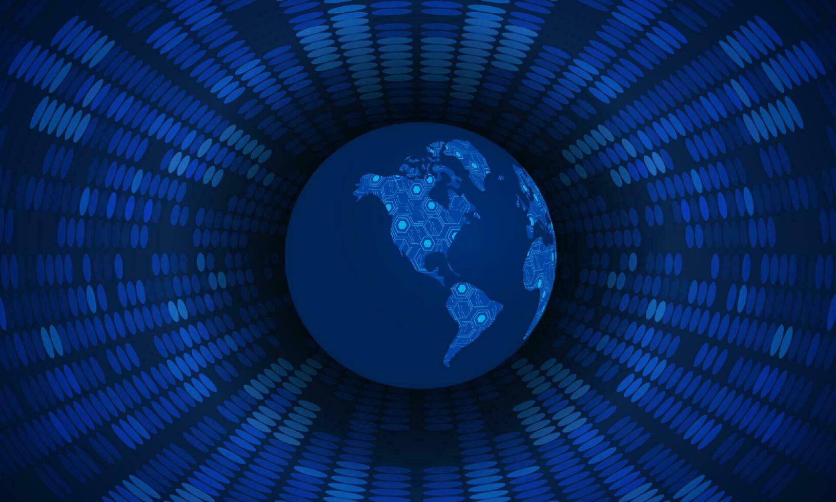 Modern Cybersecurity Technology Background with Blue Globe vector