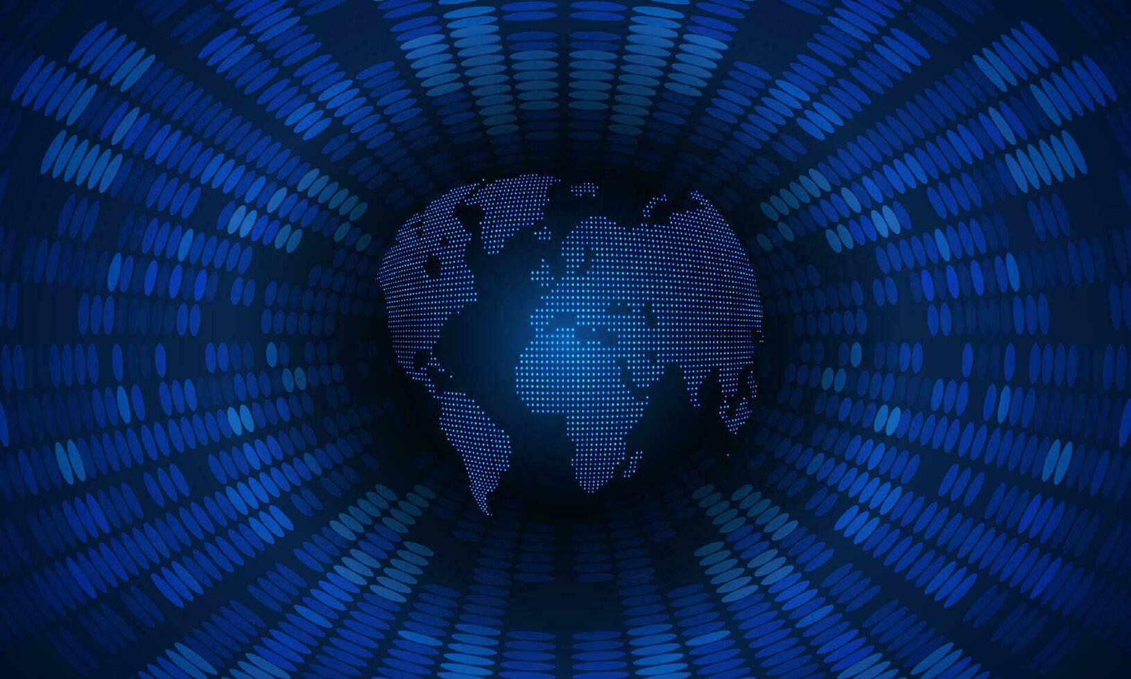 Modern Cybersecurity Technology Background with Blue Globe vector