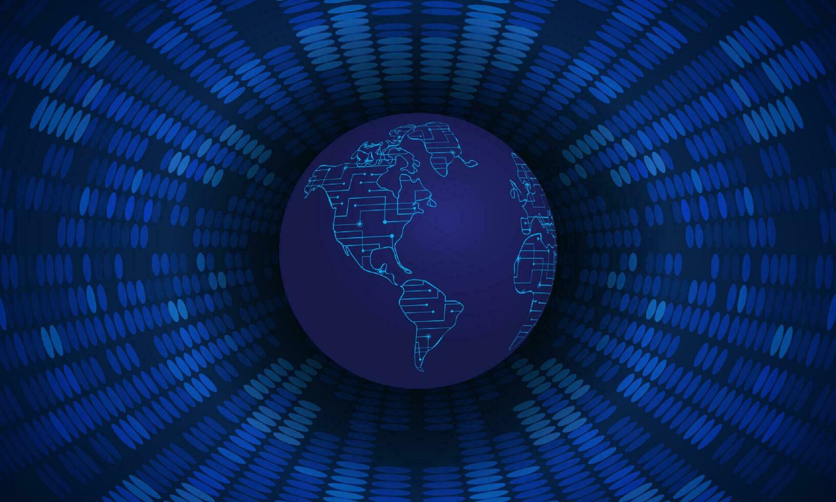 Modern Cybersecurity Technology Background with Blue Globe vector