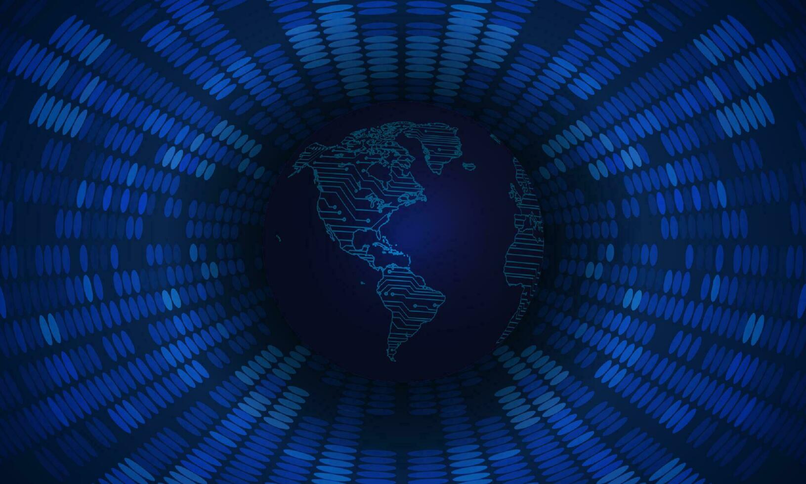 Modern Cybersecurity Technology Background with Blue Globe vector