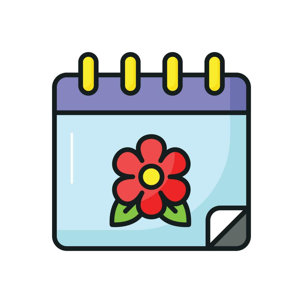 Flower On Calendar Denoting Concept Vector Of Spring Calendar In flower-on-calendar-denoting-concept-vector-of-spring-calendar-in