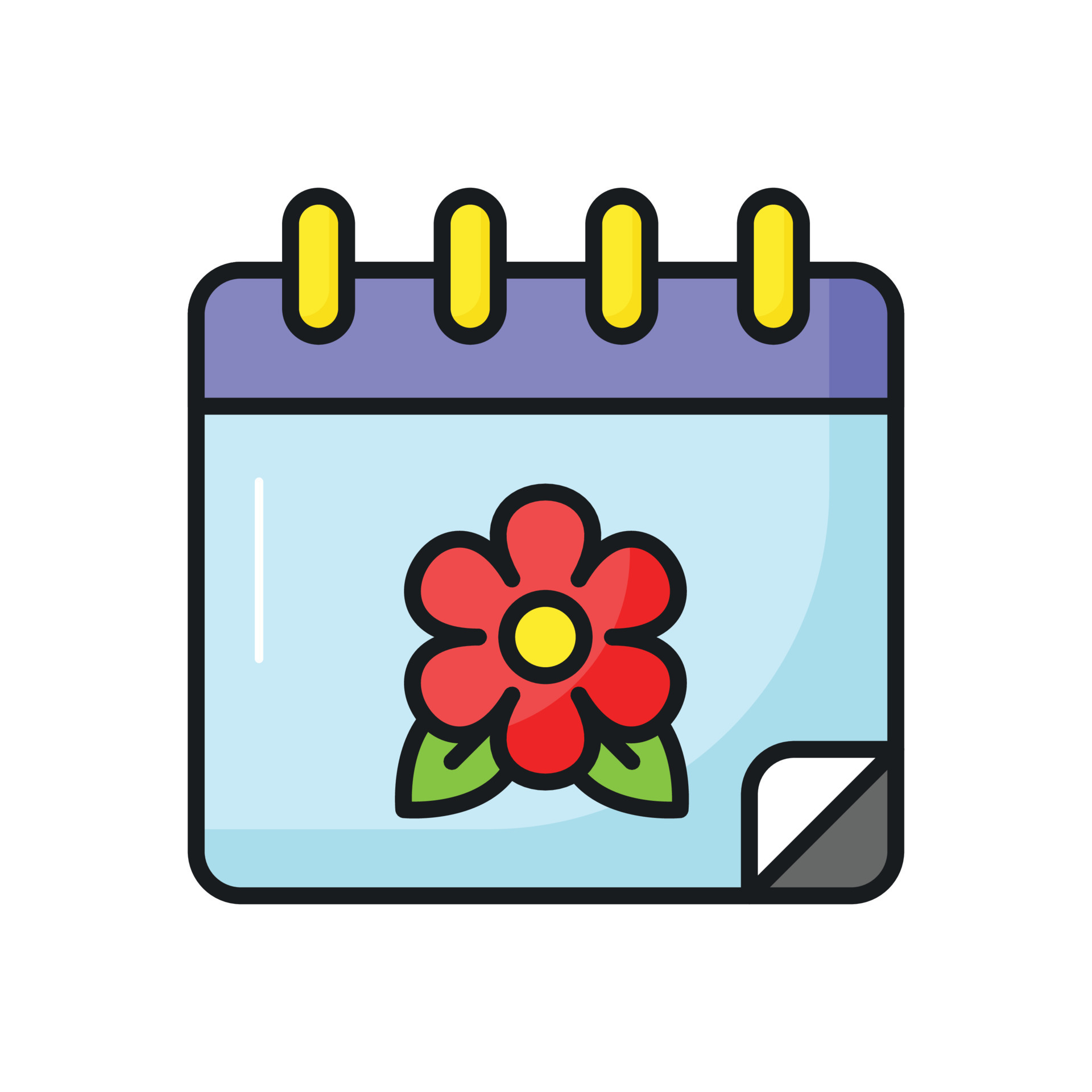 Flower On Calendar Denoting Concept Vector Of Spring Calendar In flower-on-calendar-denoting-concept-vector-of-spring-calendar-in
