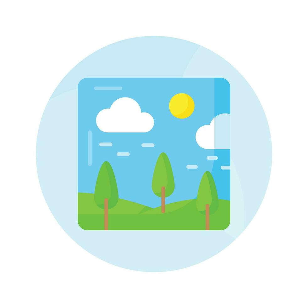 Check this beautifully designed icon of spring scene in editable style, ready to use icon vector