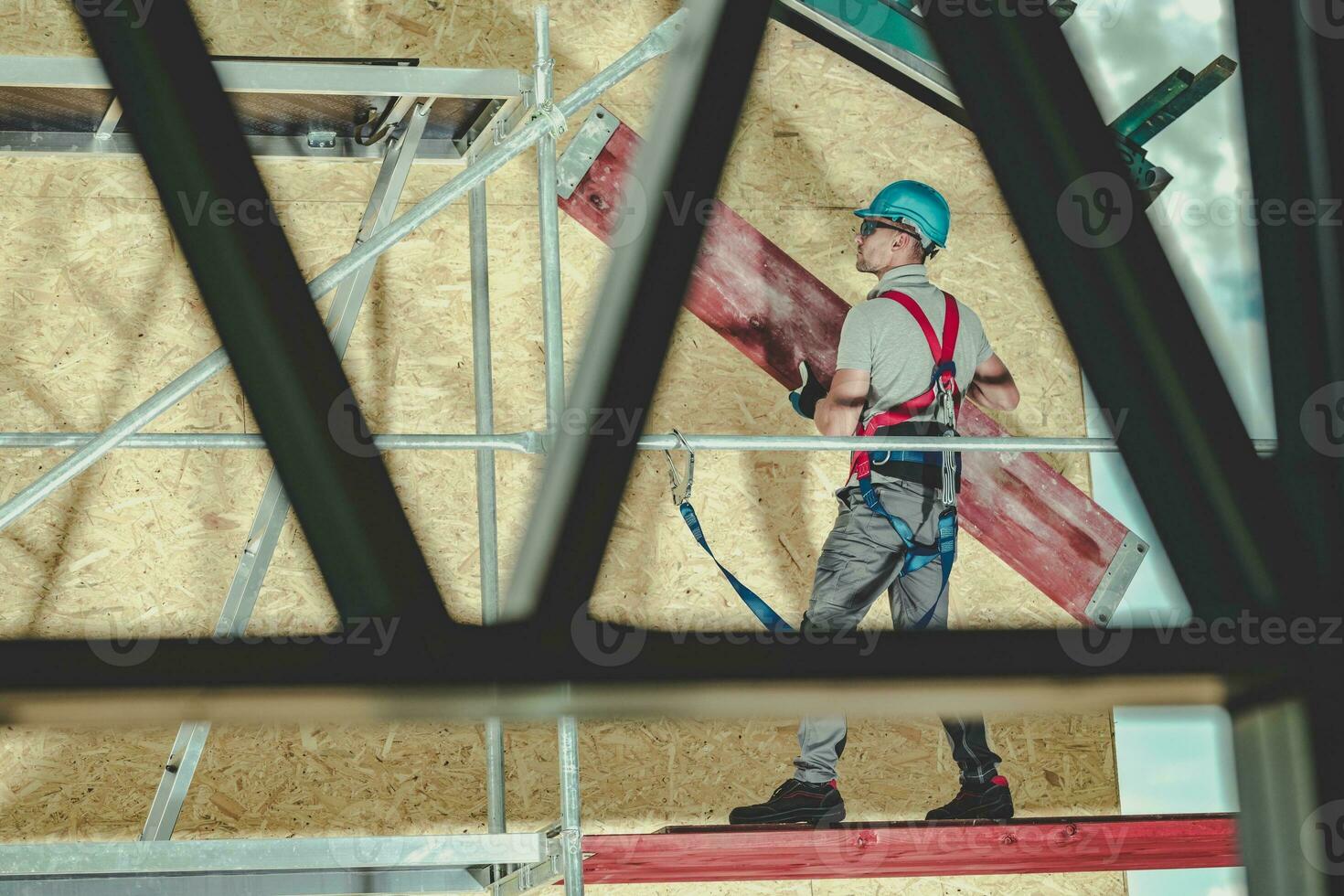 Men Installing Scaffolding photo