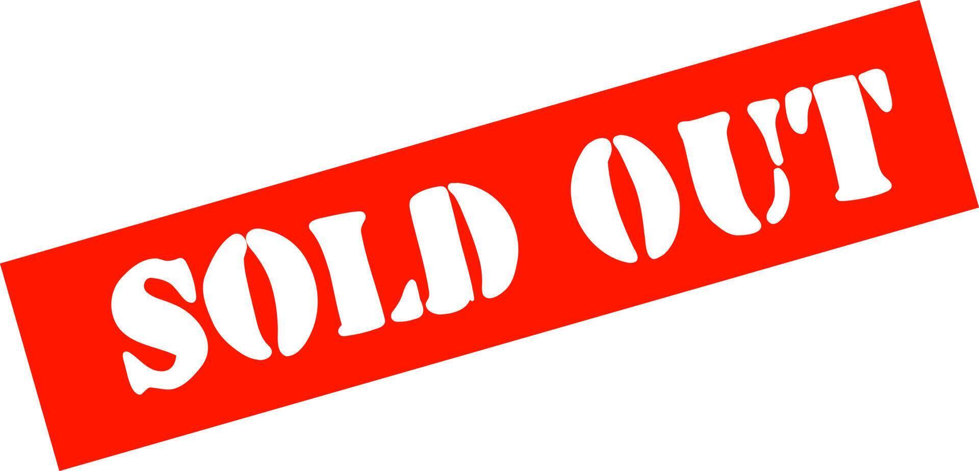 Sold Out sign vector