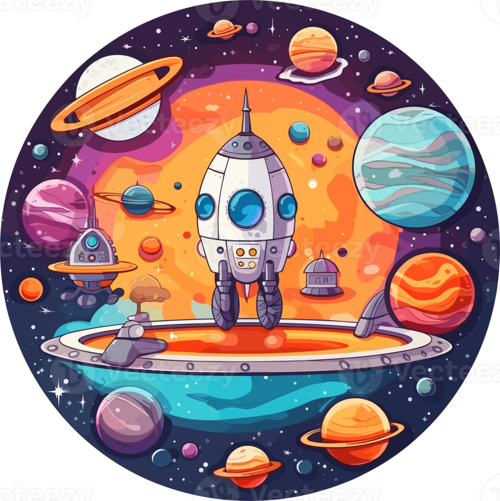 universe. space. space trip. design,Cartoon outer space set png