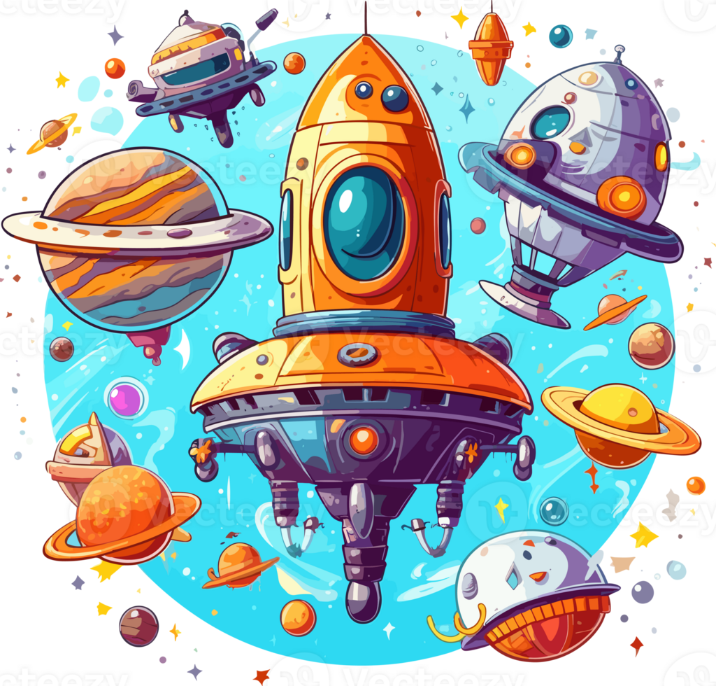 universe. space. space trip. design,Cartoon outer space set png