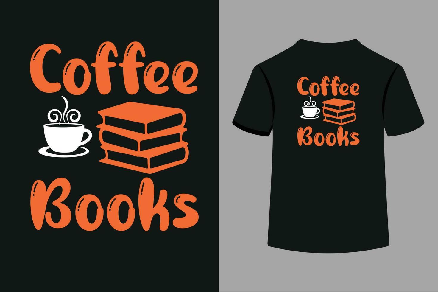 Coffee Books T-Shirt Design vector