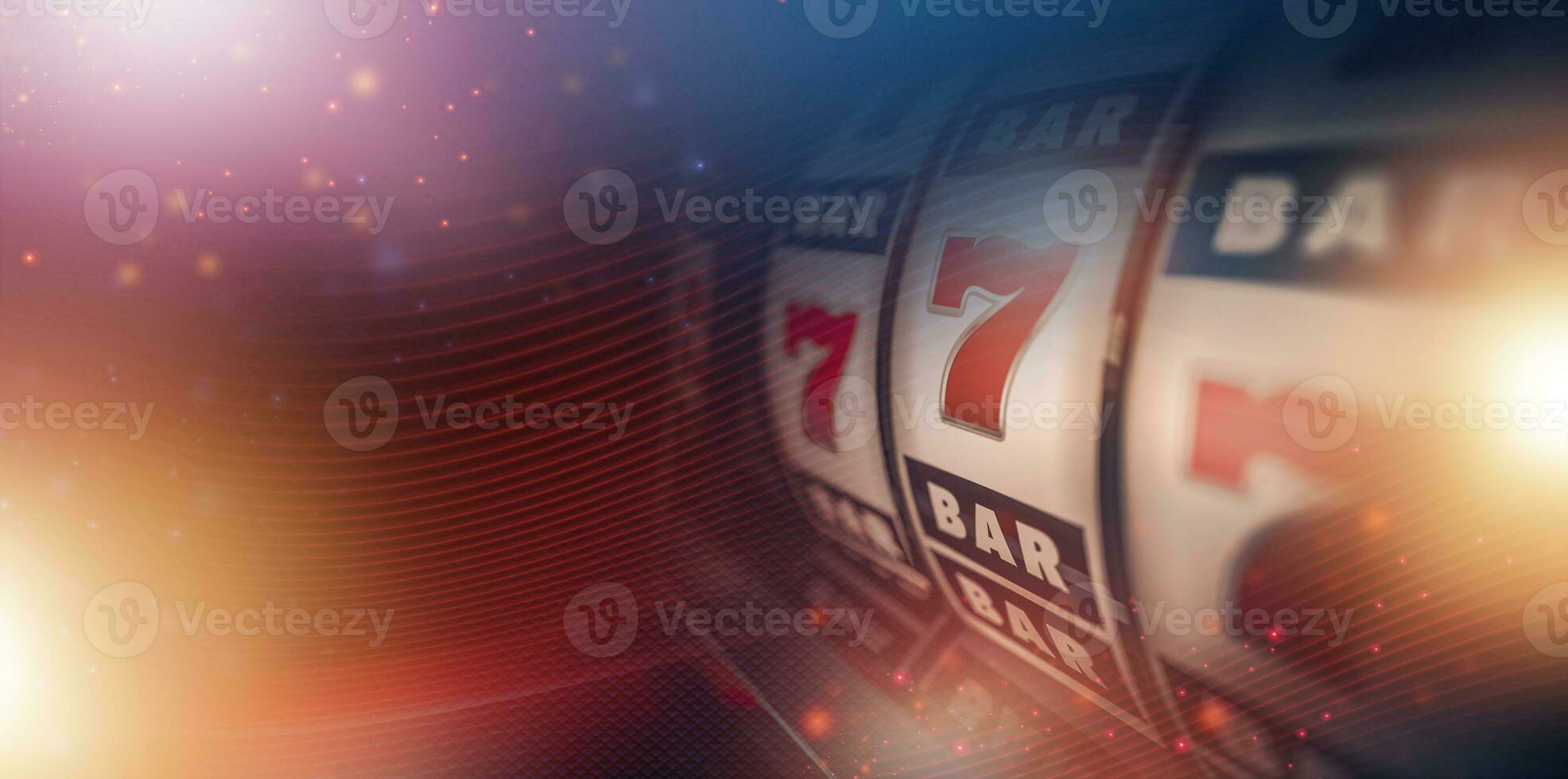 Slot Machine Concept Banner 3D Illustration photo