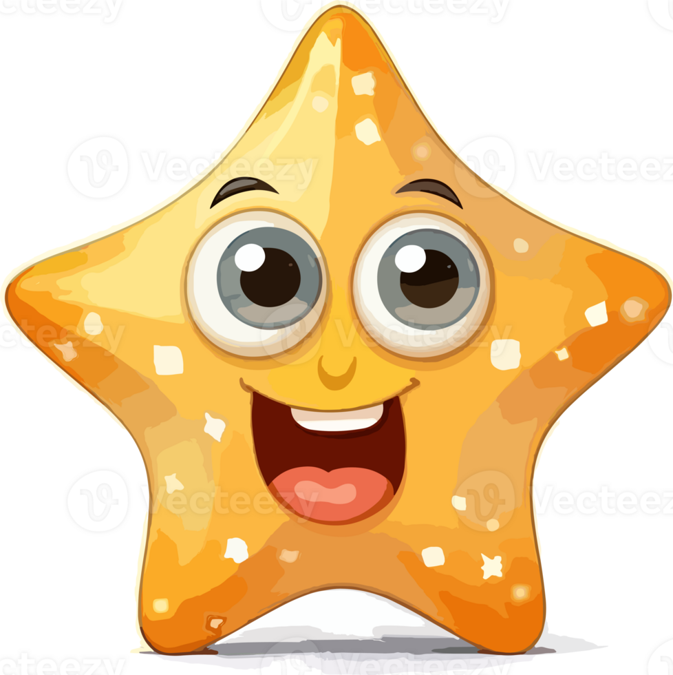 Funny Star Emoji design, png