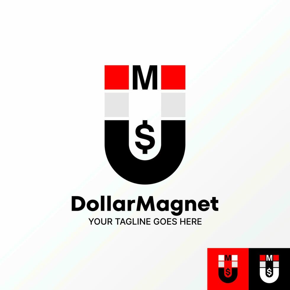 Logo design graphic concept creative abstract premium free vector stock letter U magnet font with M and S dollar. Related to initial monogram business