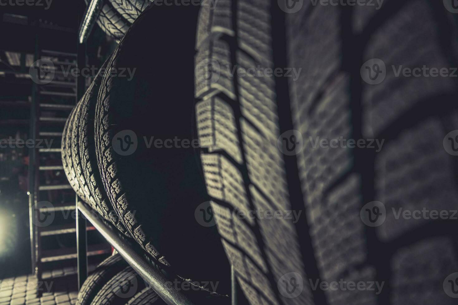 Car Tires Storage Inside Large Garage photo