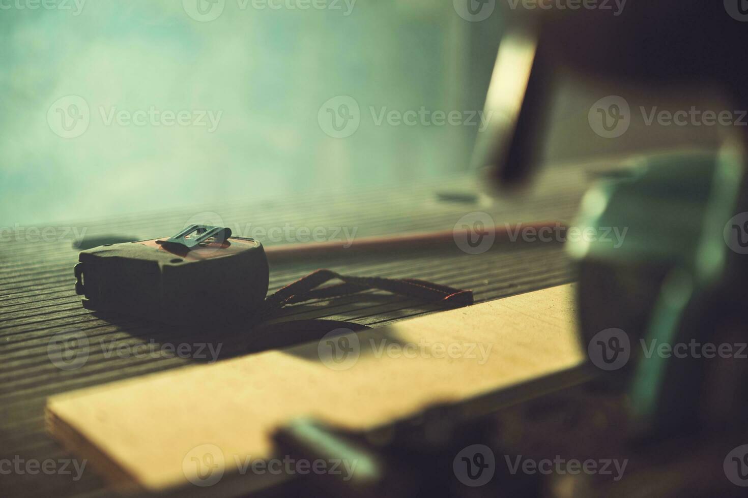 Measuring Tape on a Table Inside the Workshop photo