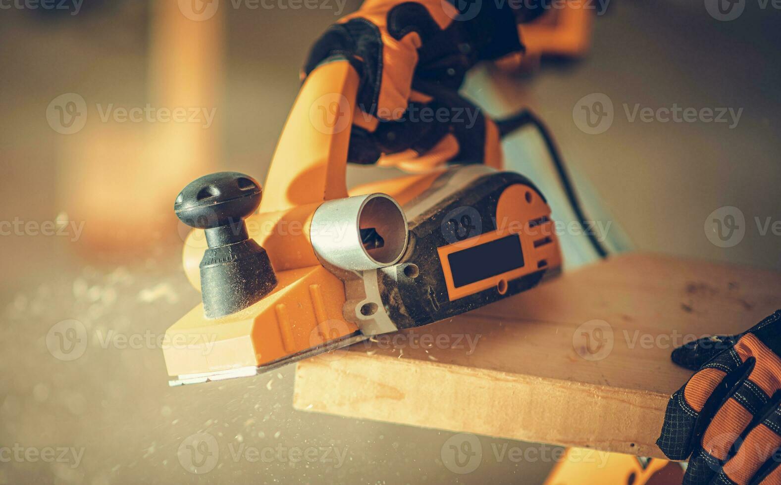 Electric Planer in Action photo