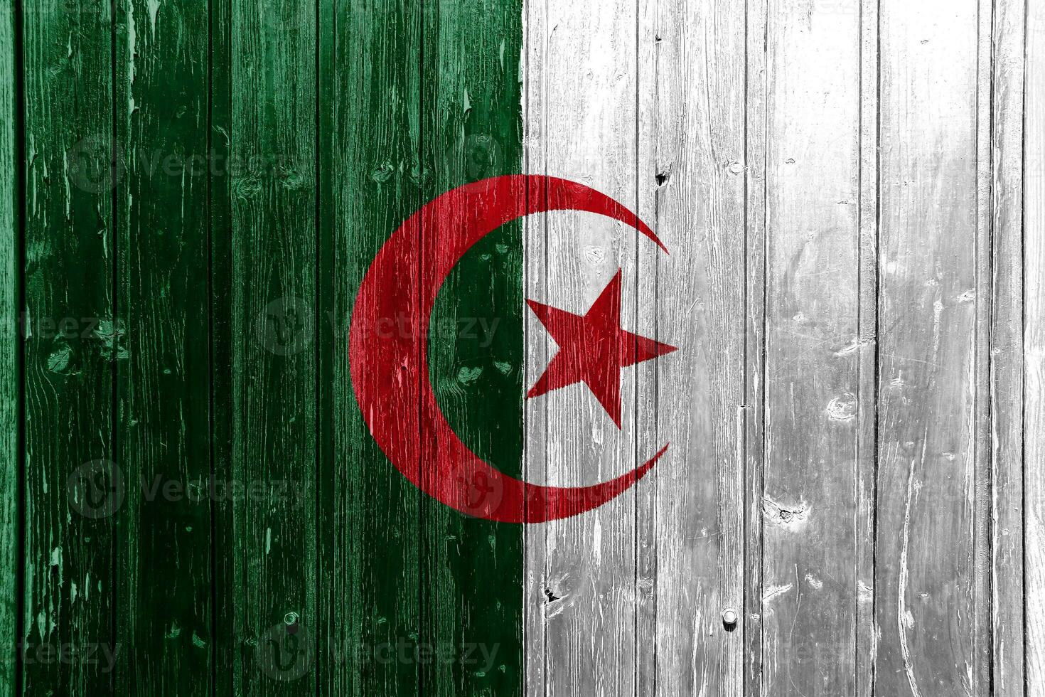 Flag of the Algerian People's Democratic Republic on a textured background. Concept collage. photo