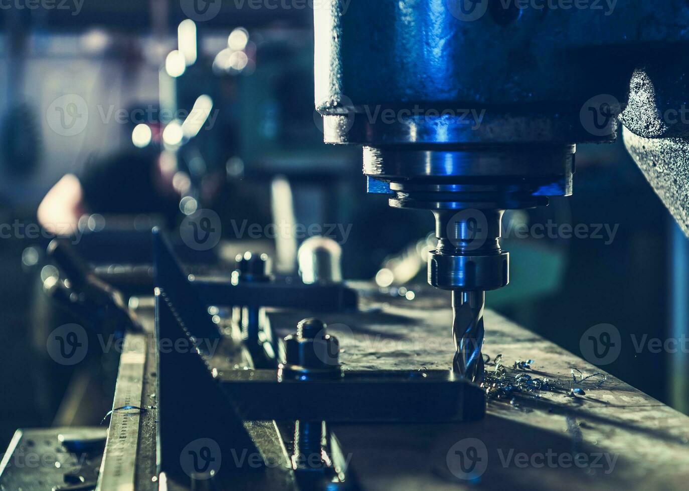 CNC Milling Machine During Operation photo