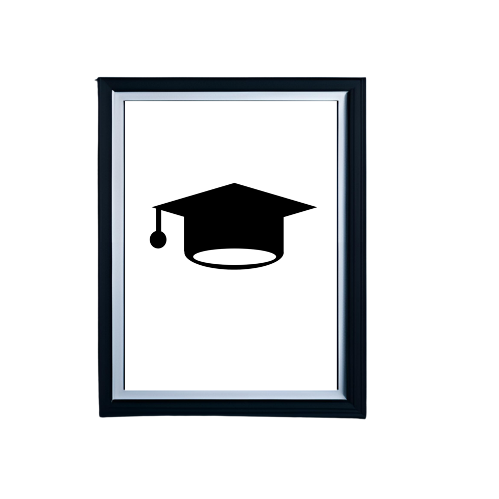 Graduation day Frame mockup, Graduation cap with quote  frame, Graduation day quote, finally graduated frame mockup on transparent background, minimalistic frame clipart png