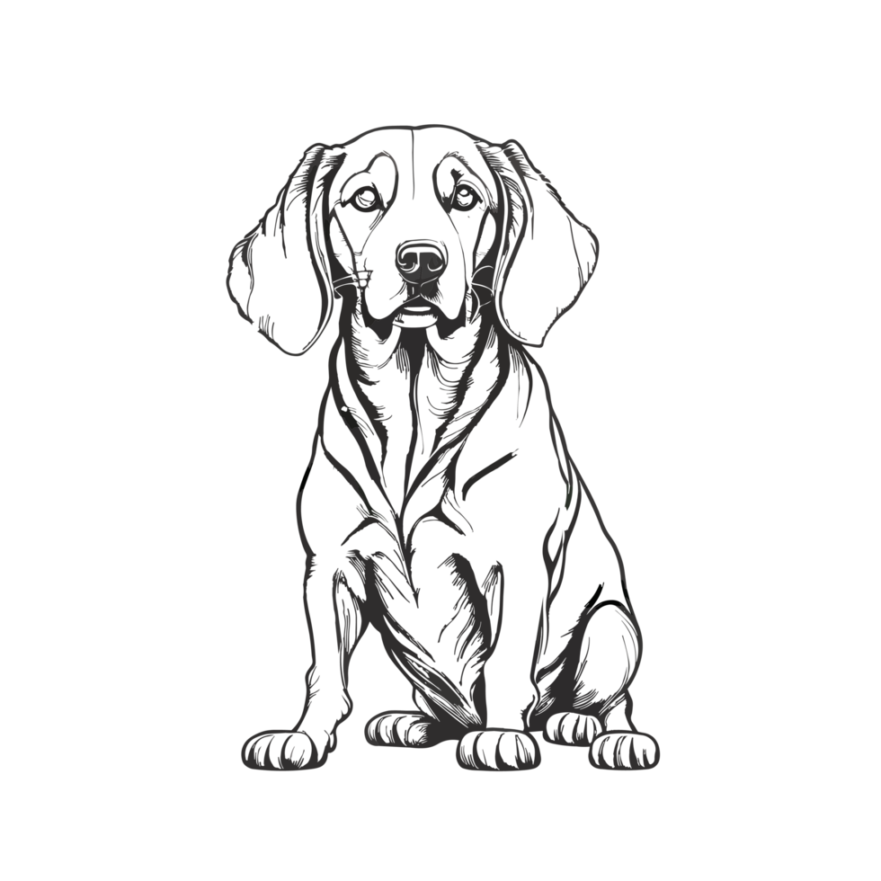 Dog illustration, dog black outline  on transparent background, animal illustration, versatile dog , loyal companion artwork, adorable pet graphic, pet-themed artwork, minimalistic style png