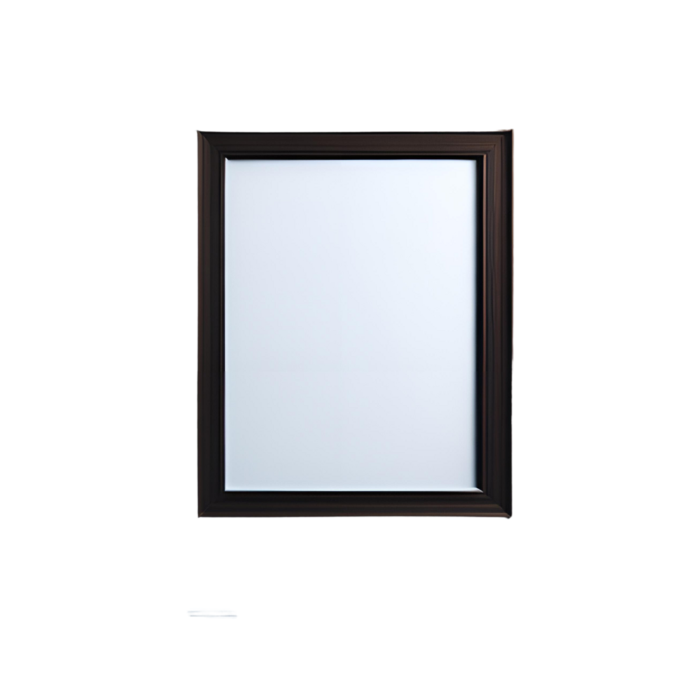 white blank frame with brown border mockup, Empty blank frame mockup, blank picture frame template, frame mockup on transparent background,  minimalistic frame clipart png