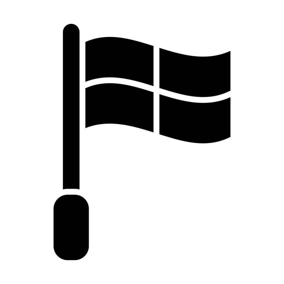 fuera de juego bandera glifo icono diseño vector