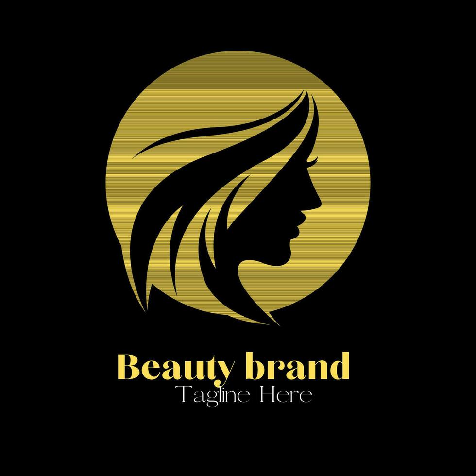 Beauty logo minimalist design illustration, brand identity emblem vector