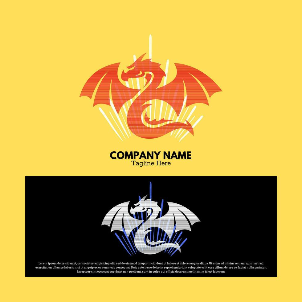 Dragon logo vector design illustration, animal logos concept