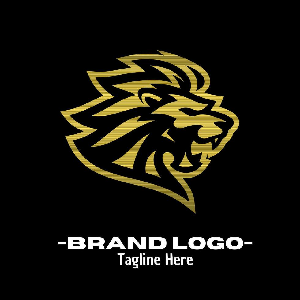 Lion logo design vector illustration, brand identity emblem