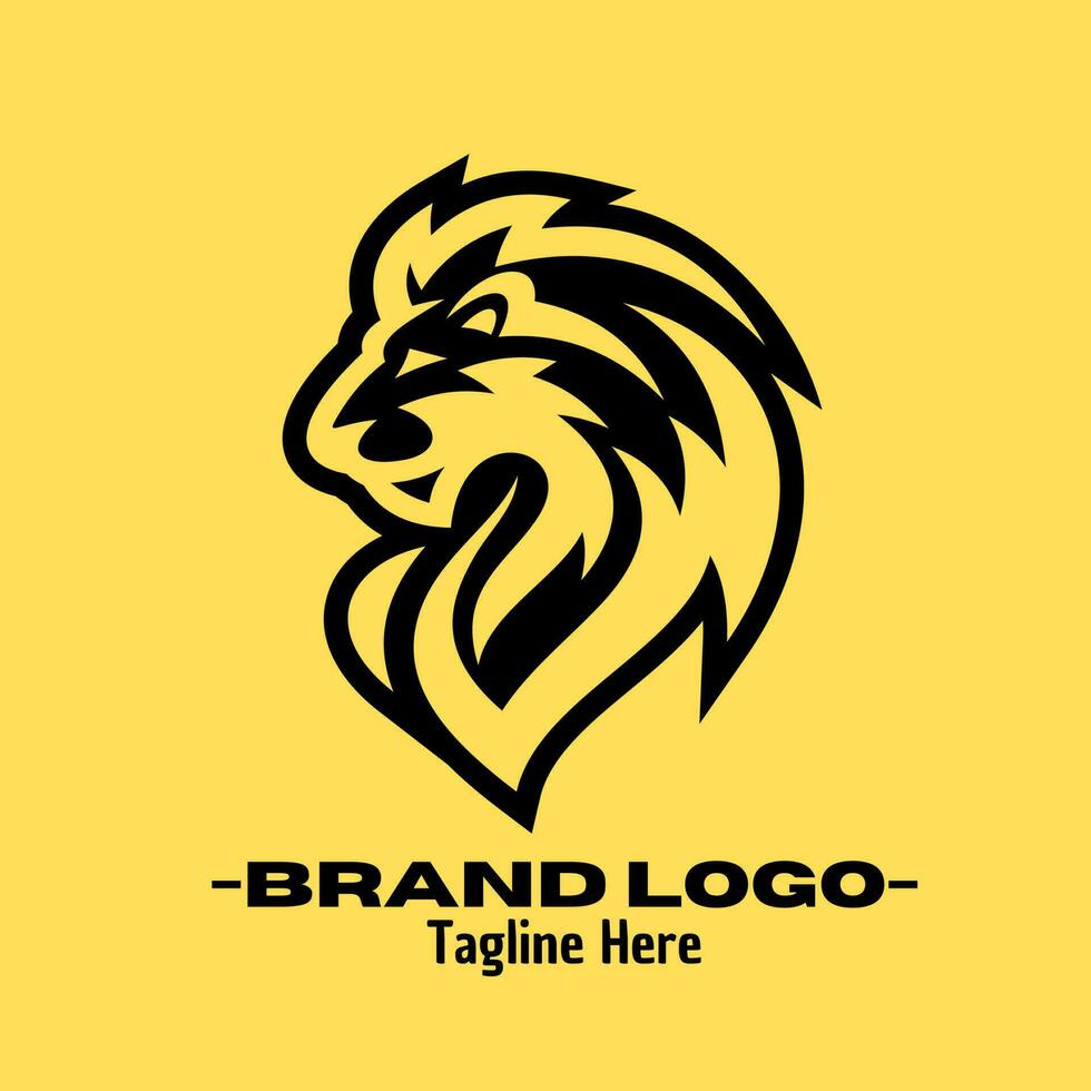 Lion logo design vector illustration, brand identity emblem
