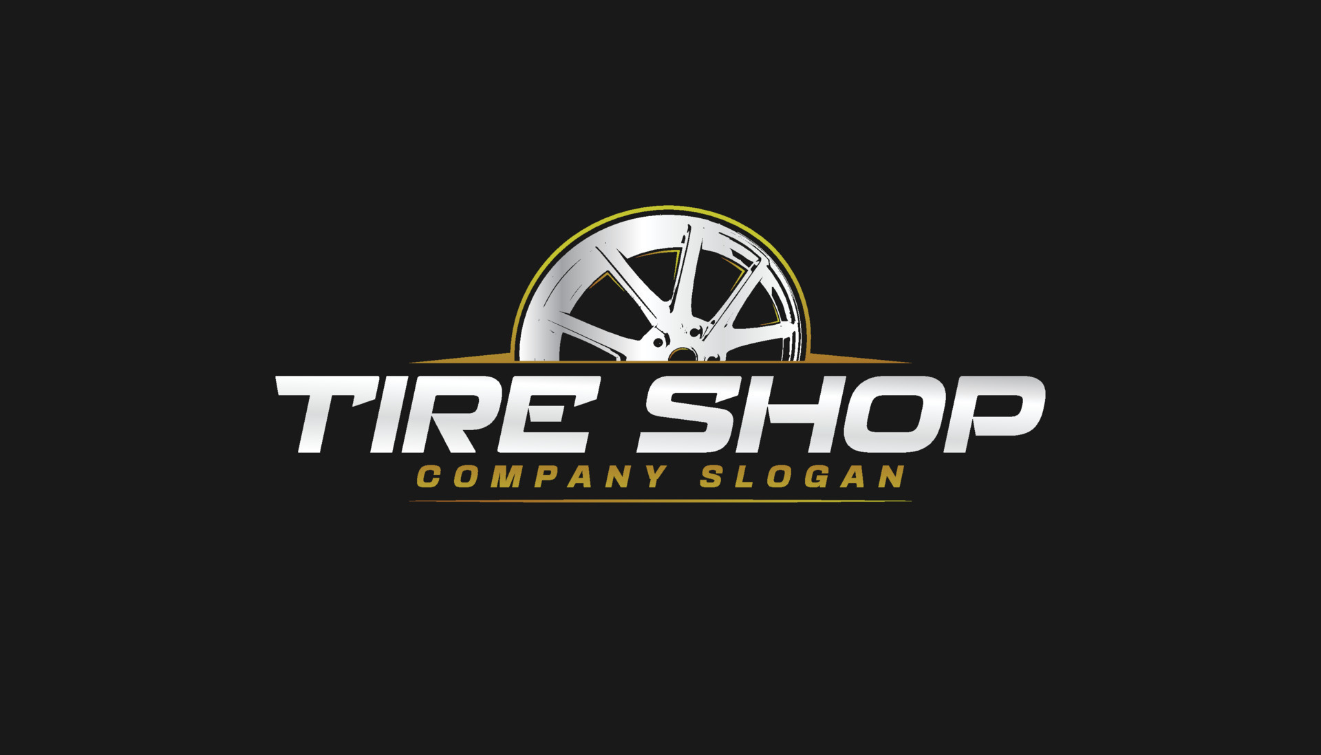 wheel tire shop, auto rim and tire sale shop and repair vector logo