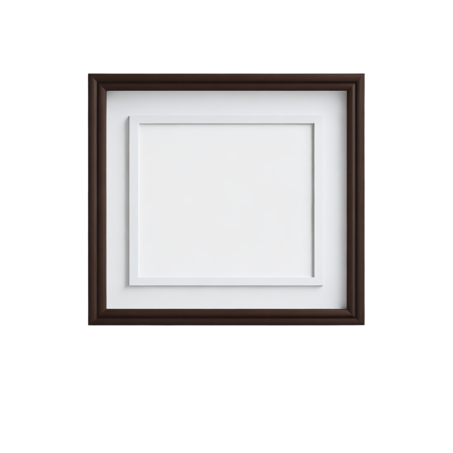 white blank frame with brown border mockup, Empty blank frame mockup