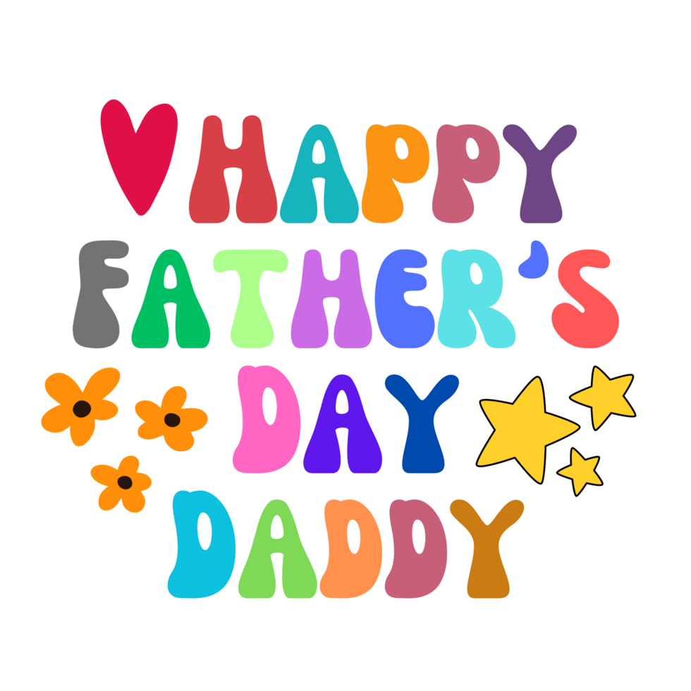 Happy fathers day calligraphy clipart typography, lettering, handwriting, digital art png