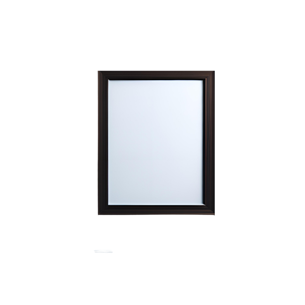 white blank frame with brown border mockup, Empty blank frame mockup, blank picture frame template, frame mockup on transparent background,  minimalistic frame clipart png