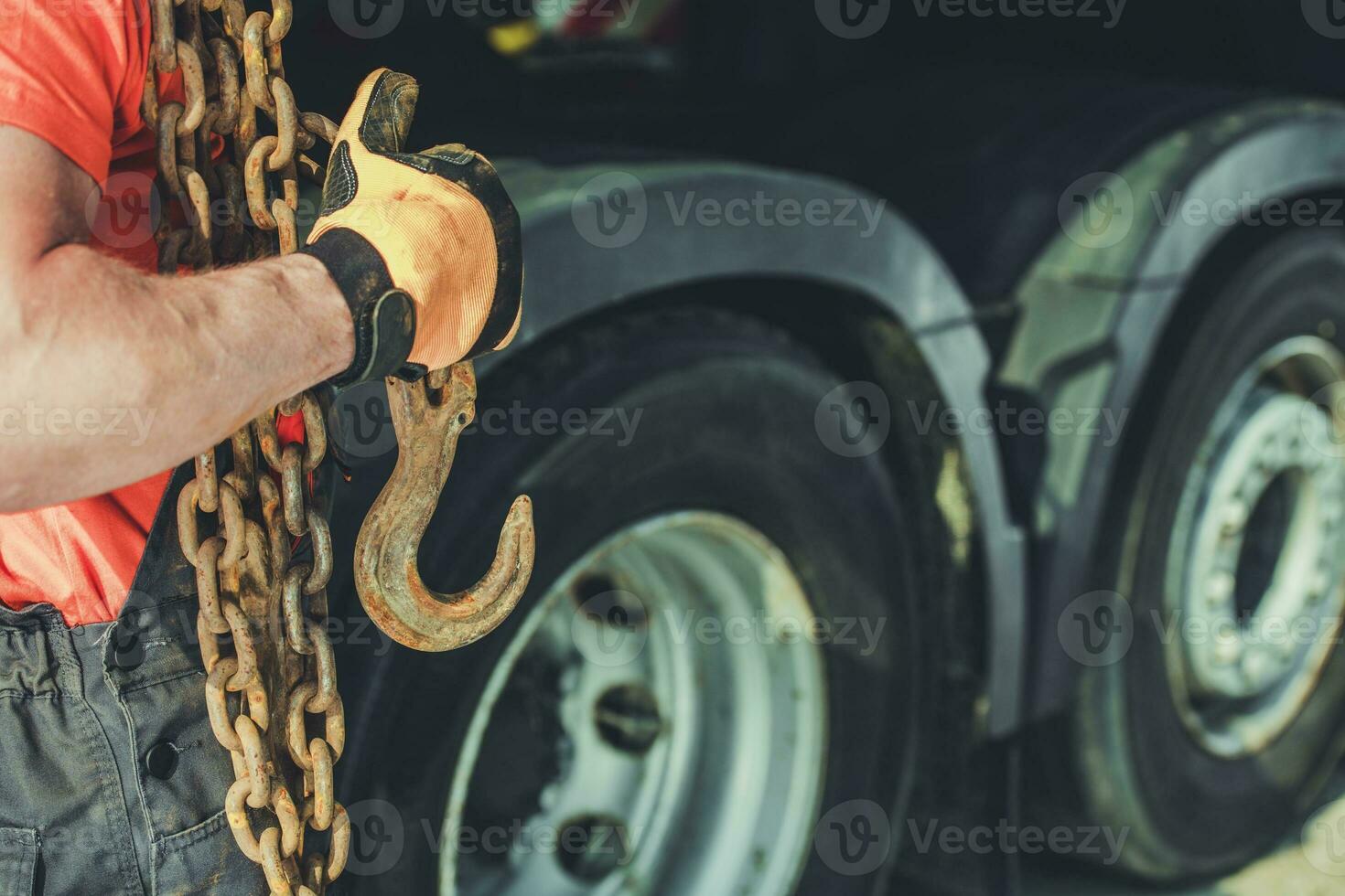 Trucker with Chains and Hook photo