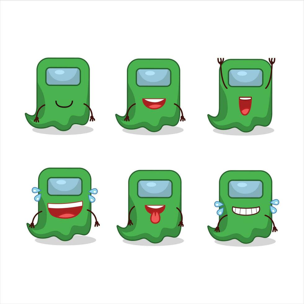 Cartoon character of ghost among us green with smile expression vector