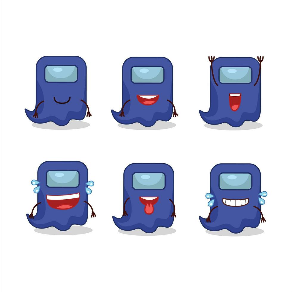 Cartoon character of ghost among us blue with smile expression vector