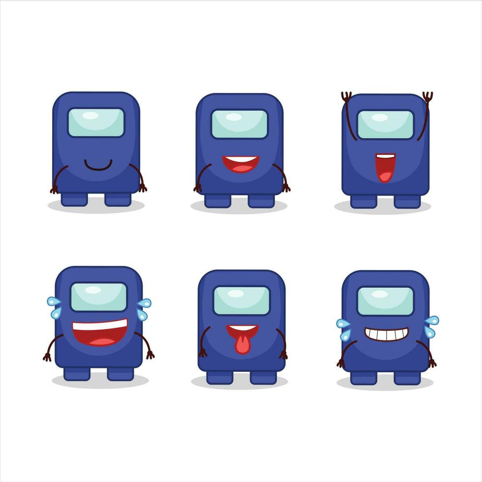 Cartoon character of among us blue with smile expression vector