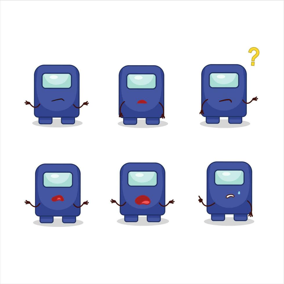 Cartoon character of among us blue with what expression vector
