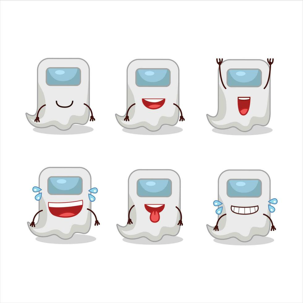 Cartoon character of ghost among us white with smile expression vector