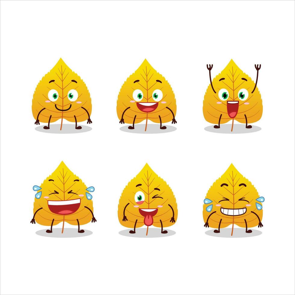 dibujos animados personaje de amarillo seco hojas con sonrisa expresión vector