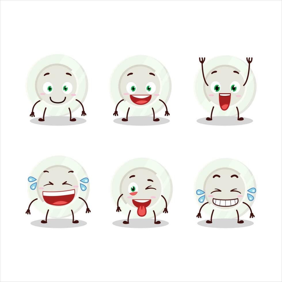 Cartoon character of white plate with smile expression vector