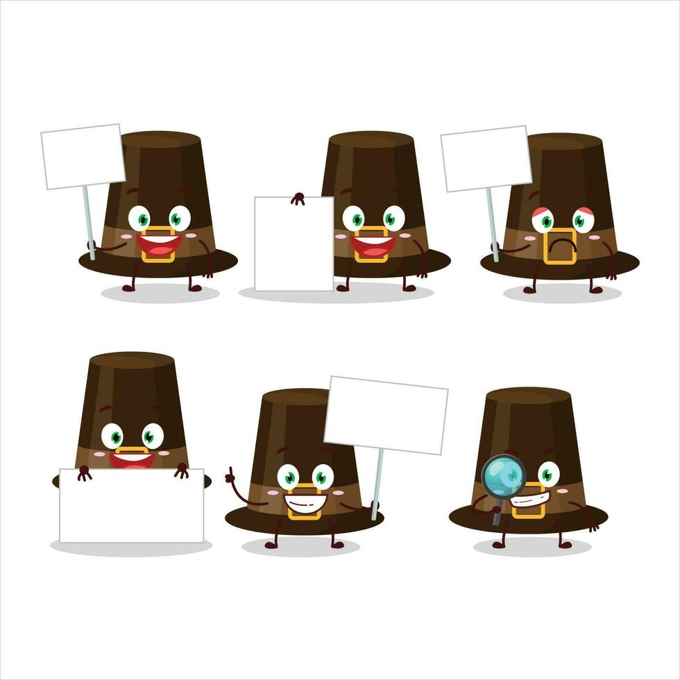 marrón peregrinos sombrero dibujos animados personaje traer información tablero vector