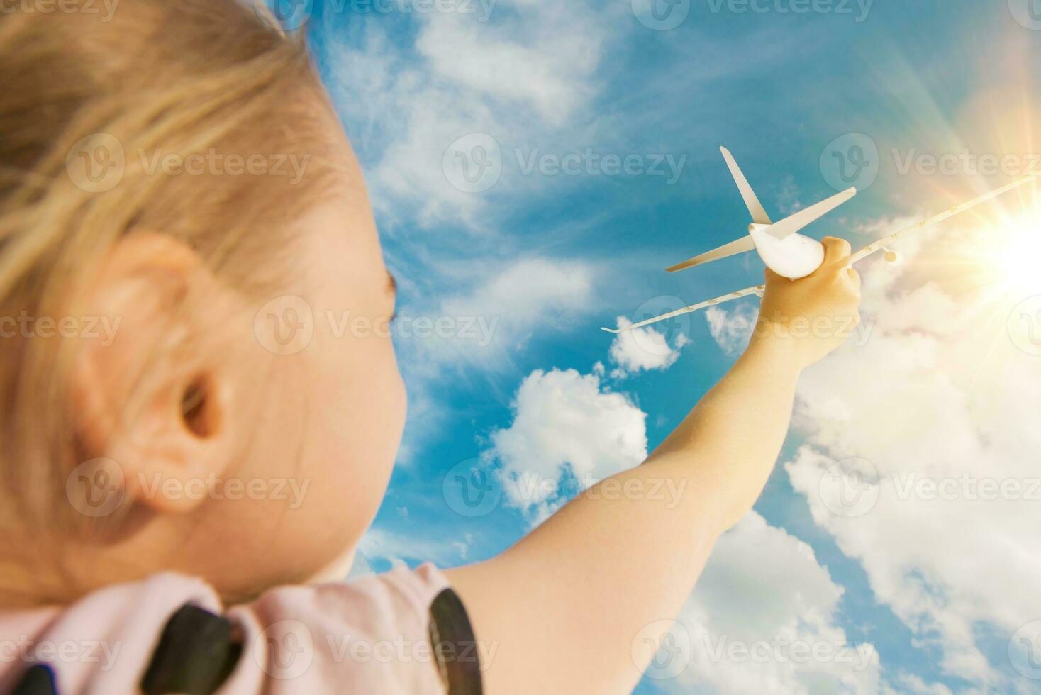 Air Travel Dreaming Girl photo