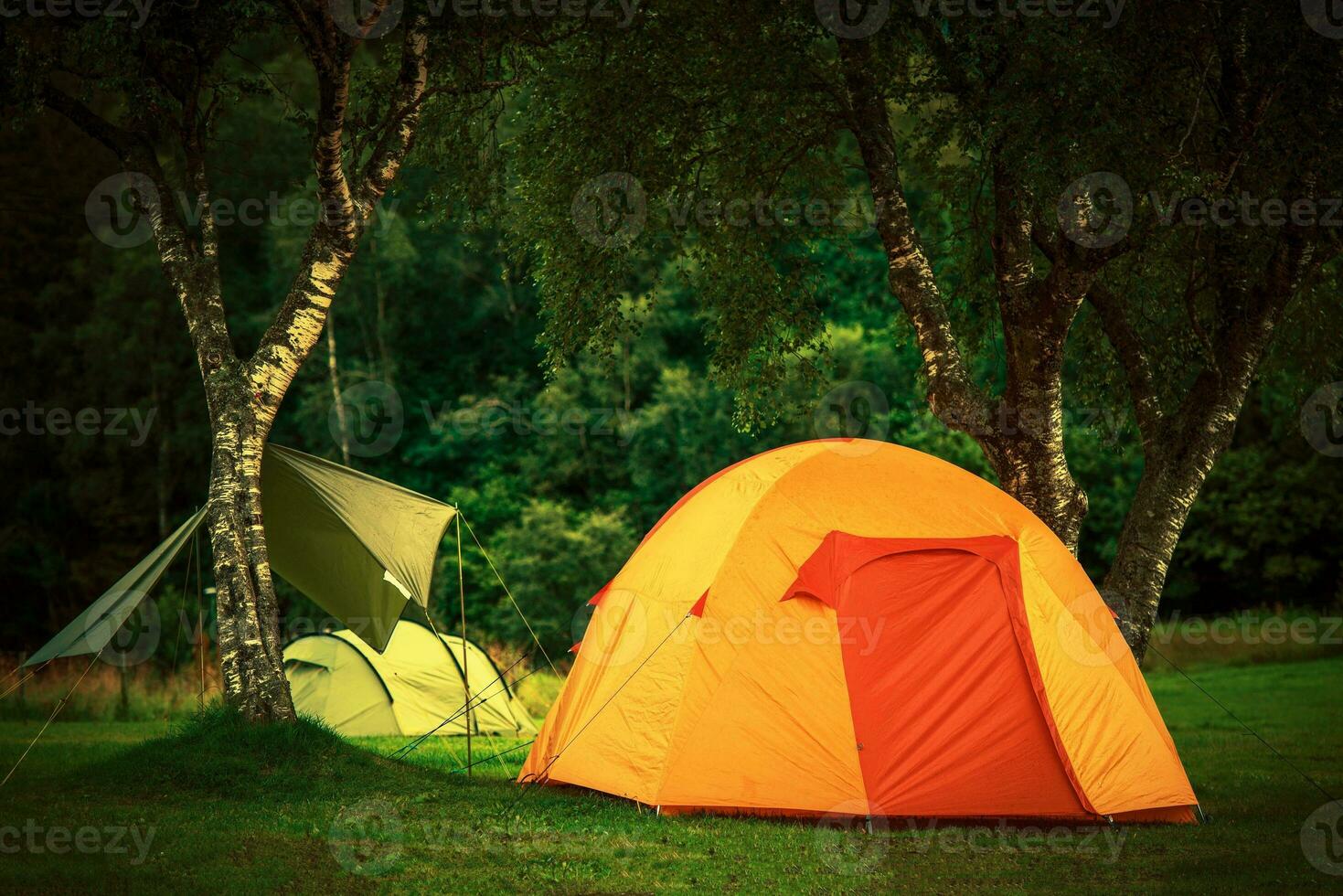 Small Orange Tent Camping photo