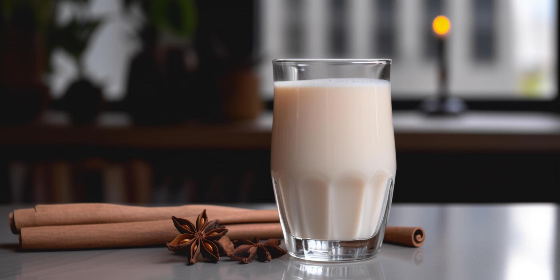 de cerca de un vaso de té terminado mesa ai generado foto