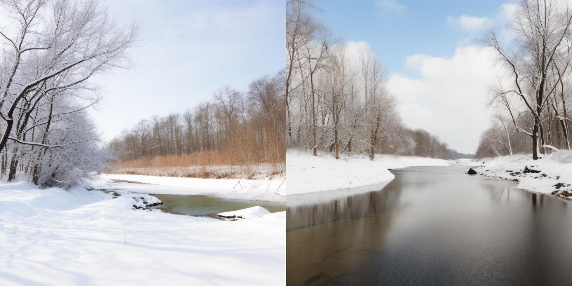 Snow covered landscapes and mountains in background photo