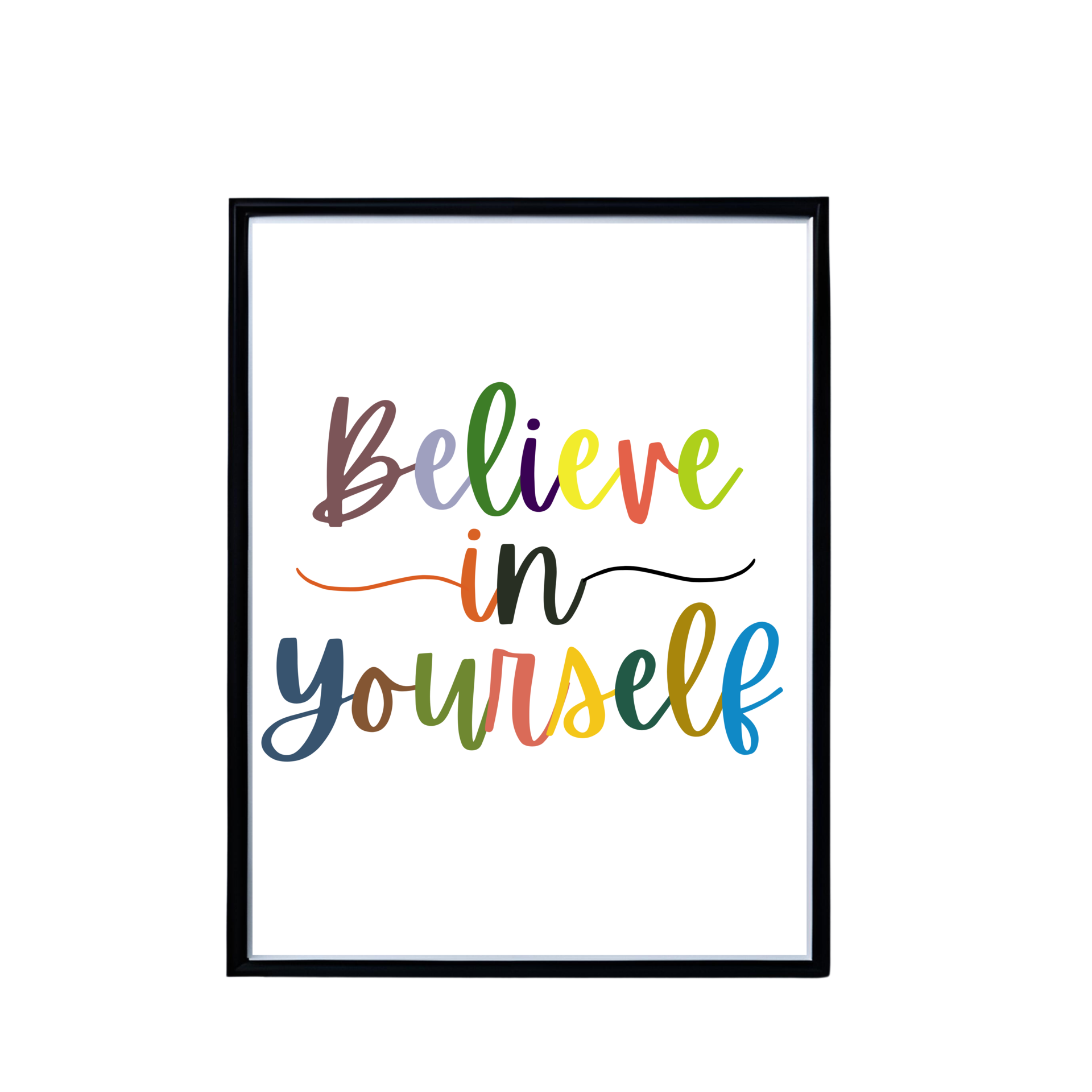 motivational quote frame mockup, believe in yourself frame, positive