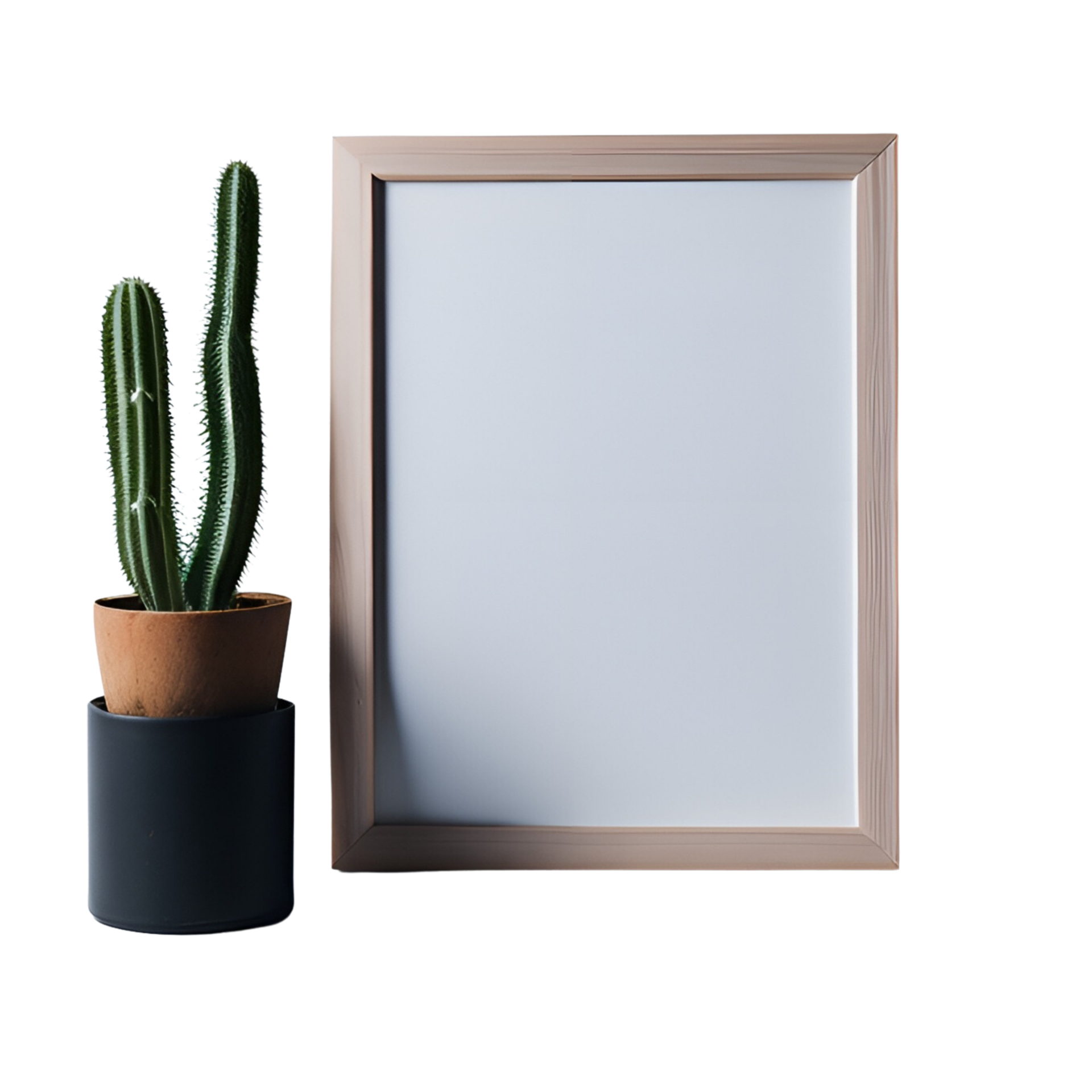 Isolated White Canvas with a Minimalist White Border, White frame